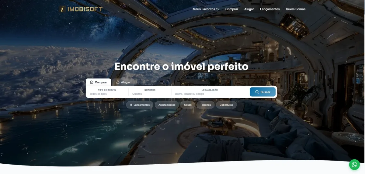 Site imobiliário próprio gerado pela plataforma Imobisoft