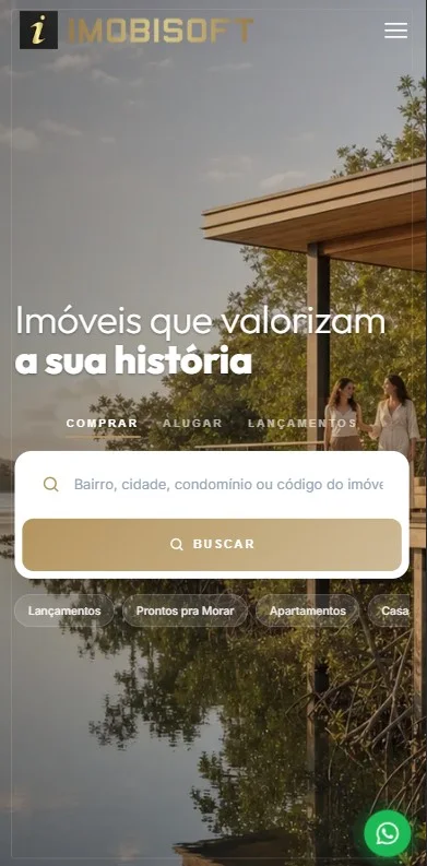 Site mobile de imobiliária feito na Imobisoft